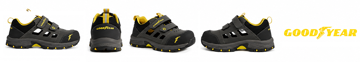 Goodyear Goodyear Air Grey S1PL ESD HRO Sandalet Fiberglas Burun İş Güvenliği Ayakkabısı