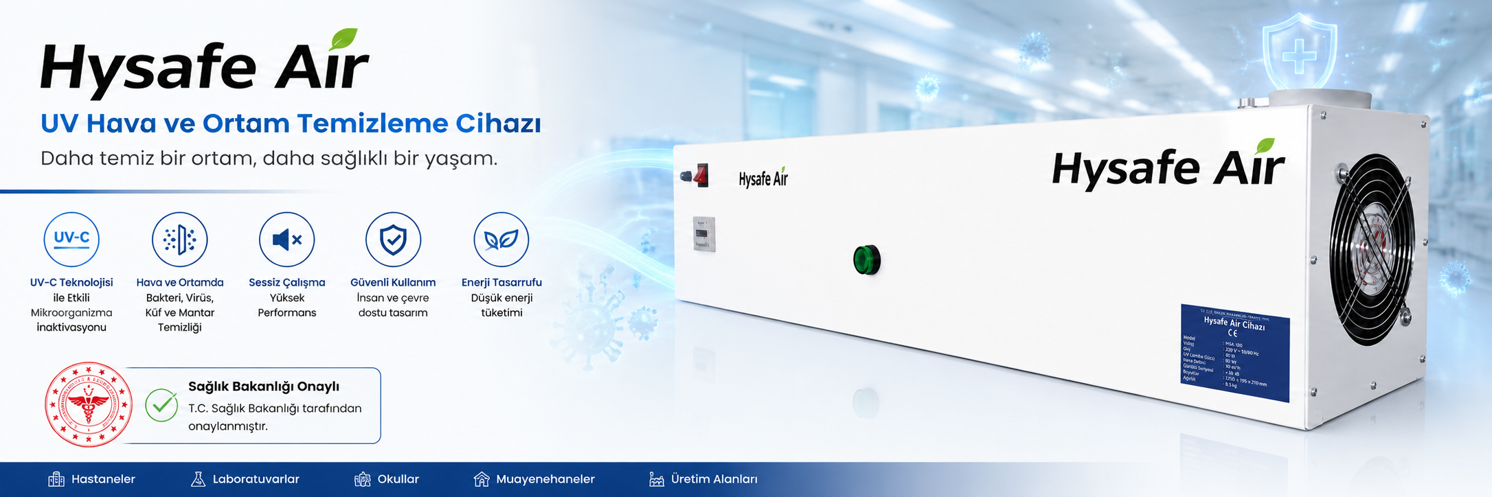 Hysafe Air UV Hava ve Ortam Temizleme Cihazı