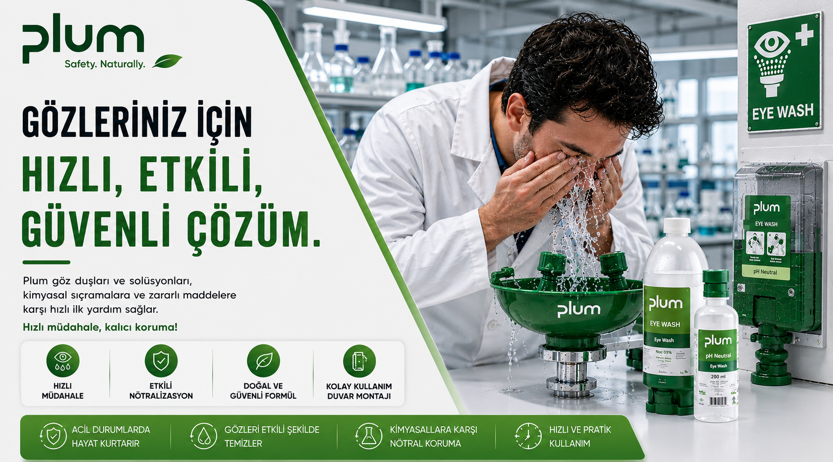 Plum Göz Duşu Solüsyonları - Göz Yıkama İstasyonları