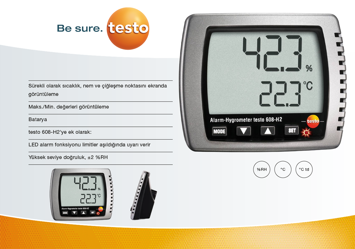 testo ortam sıcaklık ve nem ölçer