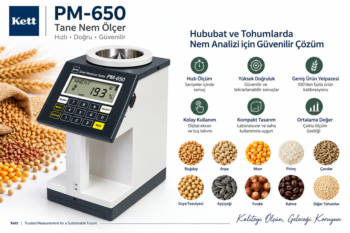 kett pm 650 tahıl nem ölçüm cihazı