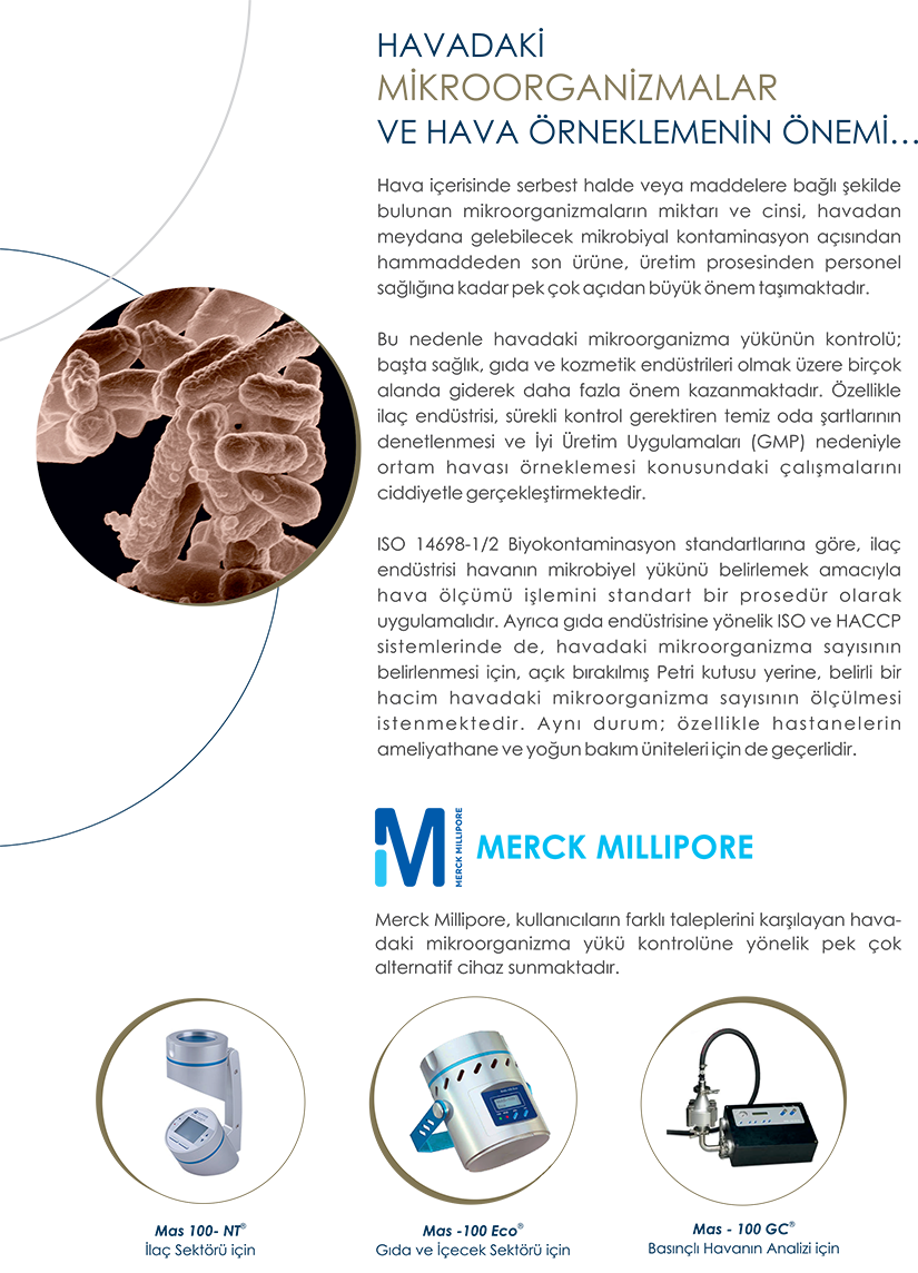 merckmillipore mas 100 hava örneklem cihazları