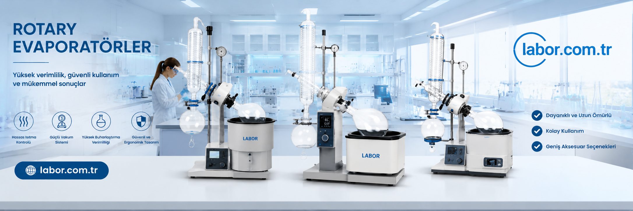rotary evaporatörler (döner buharlaştırıcılar) labor.com.tr'de