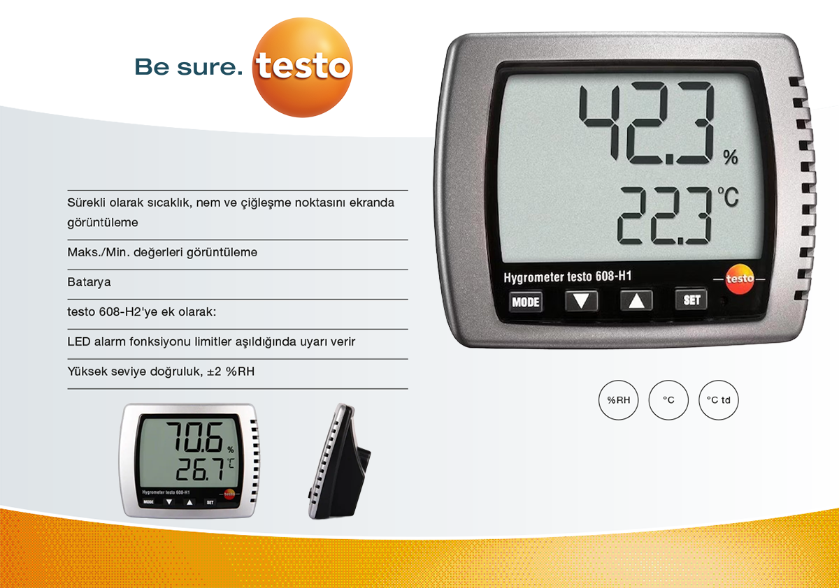 testo ortam sıcaklık ve nem ölçer