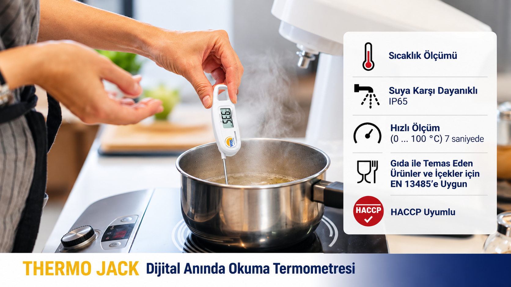 TFA 30.1047.02 'THERMO JACK' Saplama Tip Gıda Termometresi -40... +250 °C HACCP ve EN13485