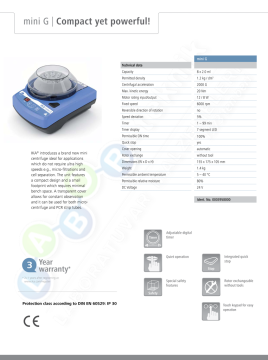 IKA mini G Santrifüj 6000 rpm / 8 x 2 mL
