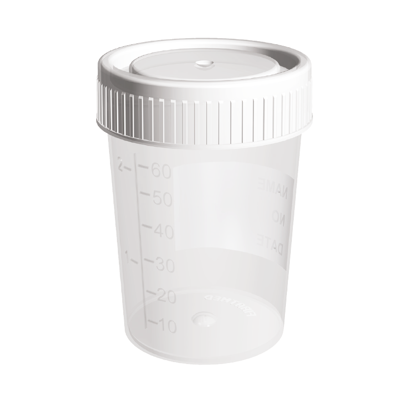 Fıratmed Polipropilen Non-Steril İdrar Numune Kabı  / 60 mL / Yazılabilir özel alan / Özel dizayn / Üç Çevrimli Özel Kapak / 1000 Adet / Koli