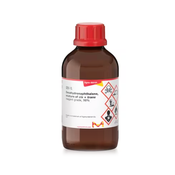 Sigma-Aldrich D251 Decahydronaphthalene, mixture of cis + trans reagent grade, 98% CAS No.: 91-17-8 500 mL