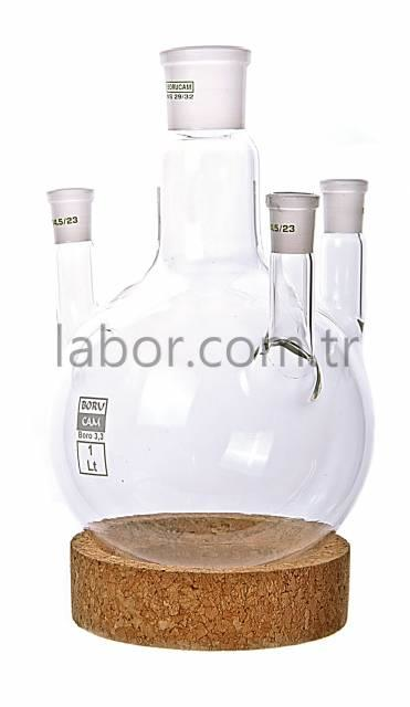 Borucam Dört Boyunlu Dibi Yuvarlak Balon  50 ml