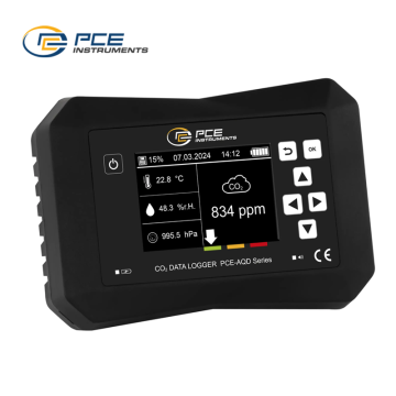 PCE AQD 50A Sıcaklık, Nem, Hava Basıncı ve Havanın CO2 İçeriğini Ölçer 0... 40000 ppm / 0... 50 °C / %0... 100 n.o. / 300... 1250 hPa