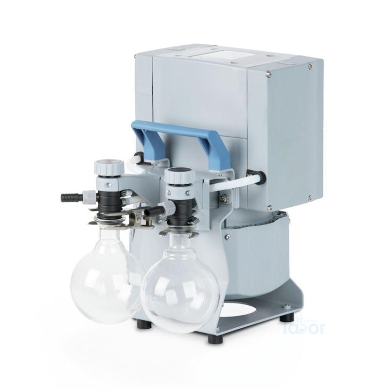 Vacuubrand ME 8C NT+ 2AK Kimyasallara Dayanıklı Vakum Pompası Tek Kademeli, Max 70 Mbar / 7.1 m3/Saat, Dahili Çift Solvent Toplama Balonu