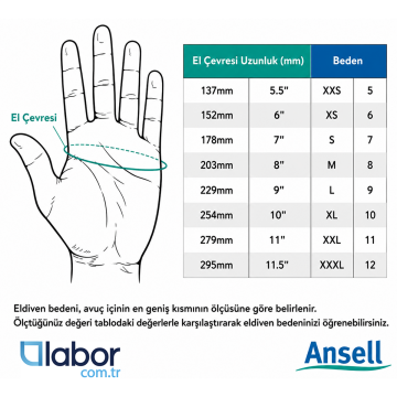 Ansell 43-216 Deri Kaynak İş Eldiveni / S