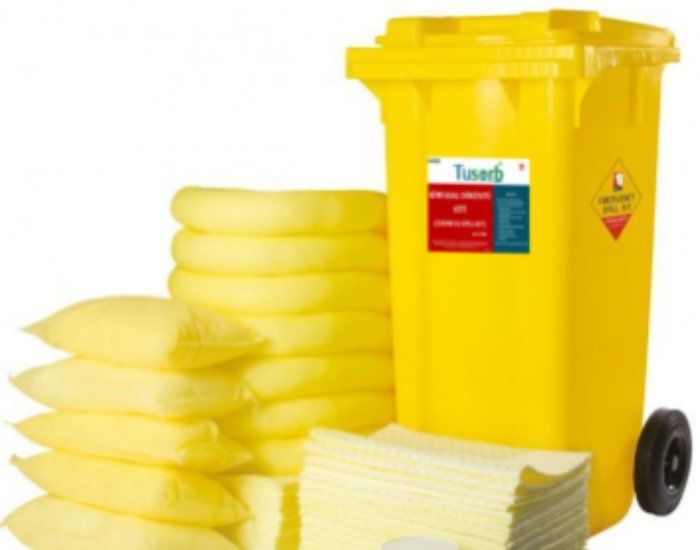 TUSORB KDK-07 Kimyasal Döküntü Kiti (Chemical Spill Kit) Plastik Tekerlekli Konteyner 90 L