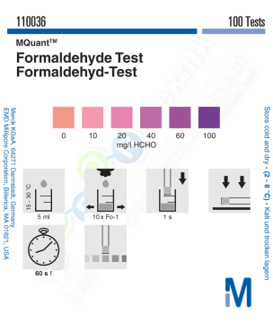 Merck 110036 Formaldehit Testi Kolorimetrik 10 - 20 - 40 - 60 - 100 Mg/L Hcho Mquant™