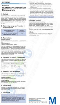 Merck 117920 Quaternary Ammonium Compounds, Kuarterner Amonyum Bileşikleri Testi Kolorimetrik   10 - 25 - 50 - 100 - 250 - 500 Mg/L Mquant™ 1 Kutu