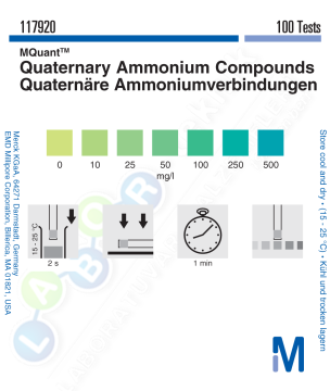Merck 117920 Quaternary Ammonium Compounds, Kuarterner Amonyum Bileşikleri Testi Kolorimetrik   10 - 25 - 50 - 100 - 250 - 500 Mg/L Mquant™ 1 Kutu