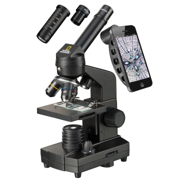 BRESSER NATIONAL GEOGRAPHIC 40x–1280x Mikroskop Akıllı telefon Tutuculu