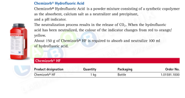 Merck 101591 Chemizorb® HF Dökülen Hidroflorik Asit İçin Absorbent Ve Nötralizer