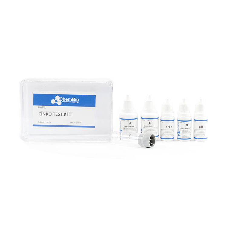 Chembio CB5080 Çinko Test Kiti | 5 - 100 Test (1 Damla Titrant = 5 Ppm Çinko)