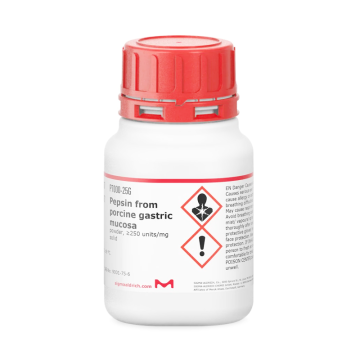 Sigma-Aldrich P7000 Pepsin from porcine gastric mucosa powder, ≥250 units/mg solid AS No.: 9001-75-6 25 gr