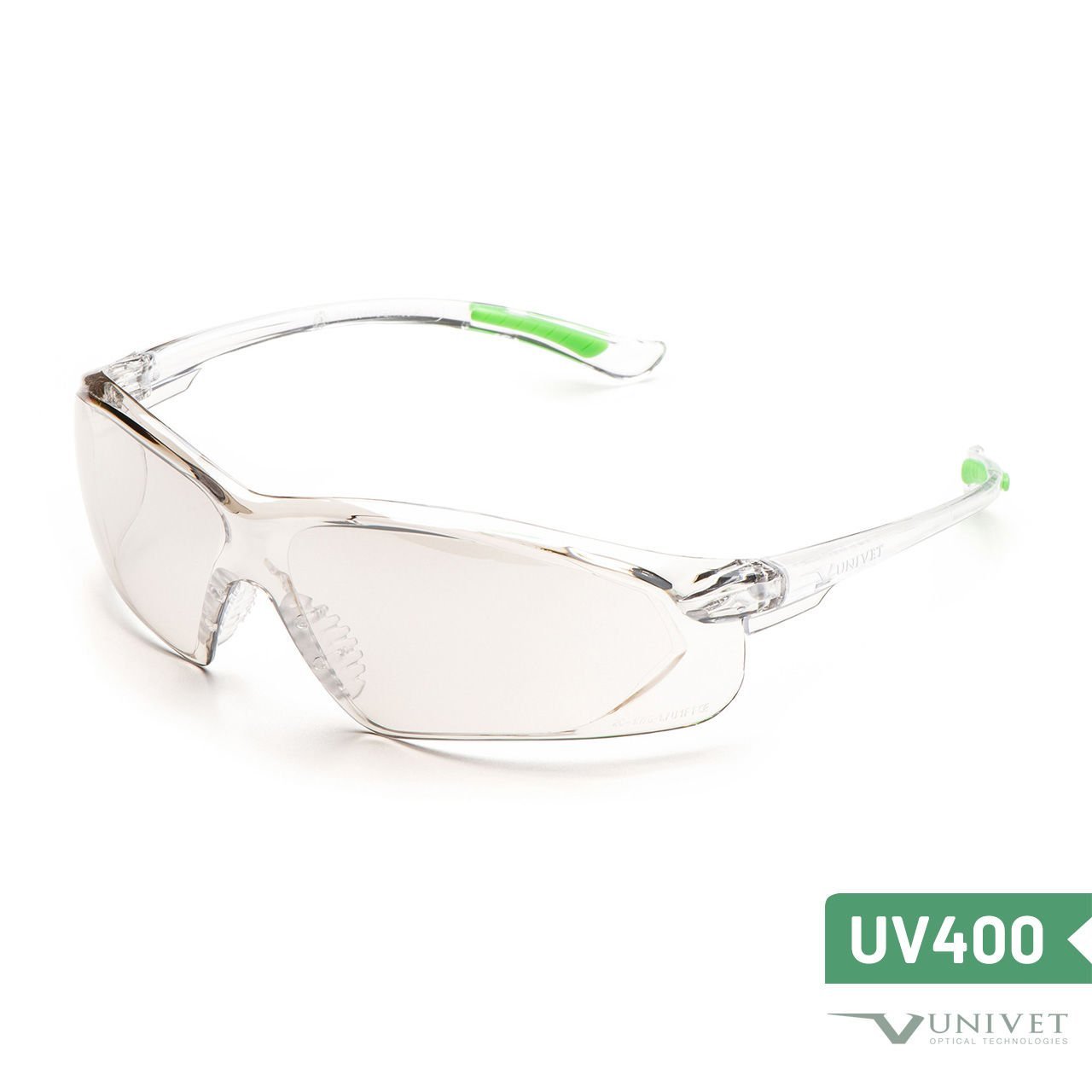 Univet 516 Clear Flash Mirror Laboratuvar Gözlüğü - Çizilme (AS) Dirençli - Parlama Azaltan - UV400