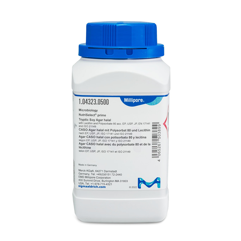 Sigma-Aldrich 104323 NutriSelect® prime Tryptic Soy Agar halal with Lecithin and Polysorbate 80 acc. EP, USP, JP, EN 17141 and ISO 21149 500 gr