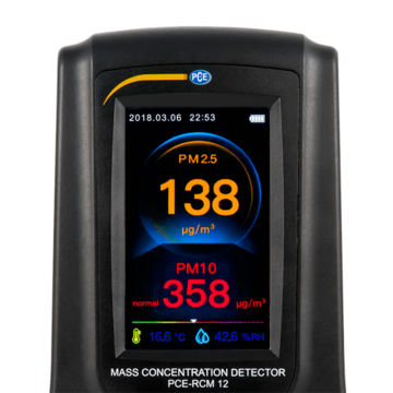 PCE RCM 12 Karbondioksit CO2, Formaldehit, PM2.5, PM10, Sıcaklık ve Nem Ölçer