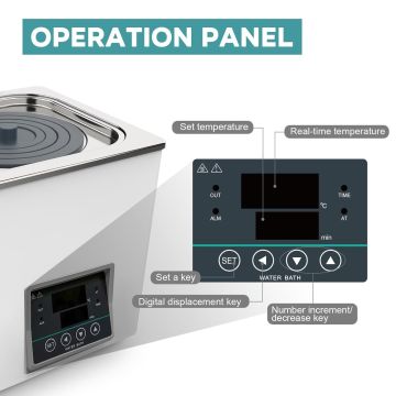 JOANLAB WB100-2F 2 Gözlü Su Banyosu RT +5... 99.9 °C / 30 x 15 x 14 cm / 600 W