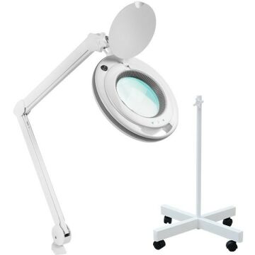 6017 Ayarlanabilir LED Işıklı Ayaklı ve Masaüstü Büyüteç 8X Mercekli
