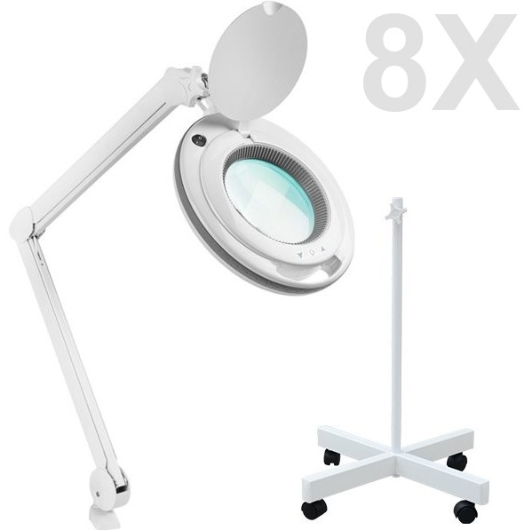 6017 Ayarlanabilir LED Işıklı Ayaklı ve Masaüstü Büyüteç 8X Mercekli