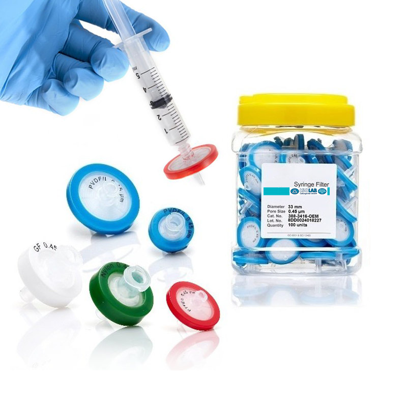 ISOLAB Şırınga Ucu Filtre Steril MV (Selüloz Karıştırılmış Ester) 0.22 µm / 25 mm / 50 Adet Düşük Adsorpsiyon Özelliğine Sahip Hidrofilik Membran