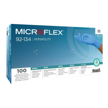 Ansell MICROFLEX™ 92-134 Tek Kullanımlık Nitril Eldiven EN ISO 21420:2020, EN 455 Uygun FDA Onaylı XL 100 Adet/Kutu