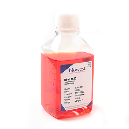 biowest L0501 RPMI 1640 w/o L-Glutamine 500 mL