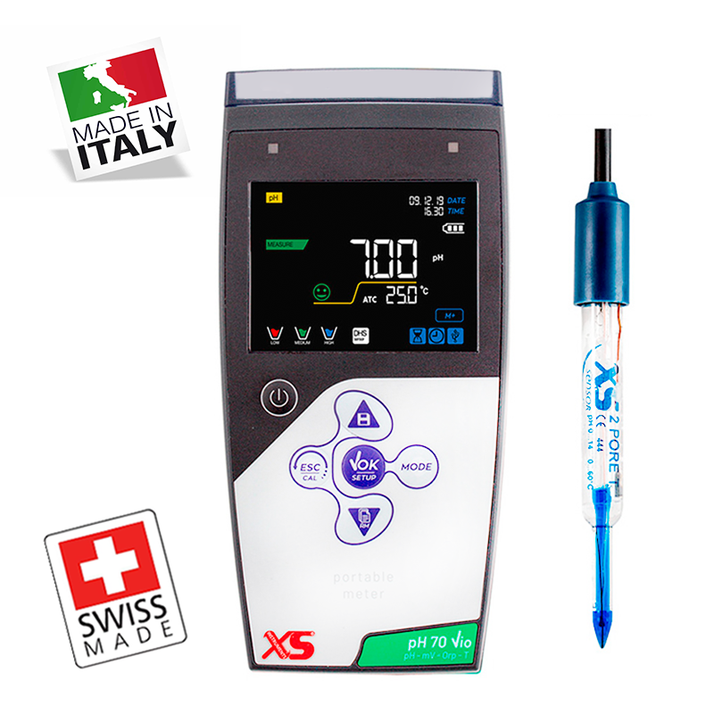 XS pH 70 Vio Portatif pH Metre GIDA için 2 Pore T Elektrod ile