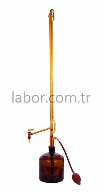 BORUCAM Cam Musluklu Renkli Otomatik Büret 50 mL