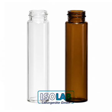 ISOLAB Vial - Vida Kapak - Kapaksız ve Septasız - N20 - 22 ml - 22,7 x 86 mm - Amber - 100 Adet / Paket
