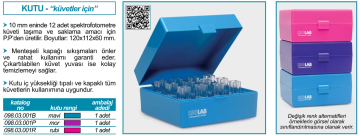 ISOLAB Kutu - Küvet İçin - Rembe Spektrofotometre Küvetleri için