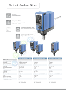 IKA Eurostar 100 Dijital Mekanik Karıştırıcı 100 L/1300 rpm/100 Ncm