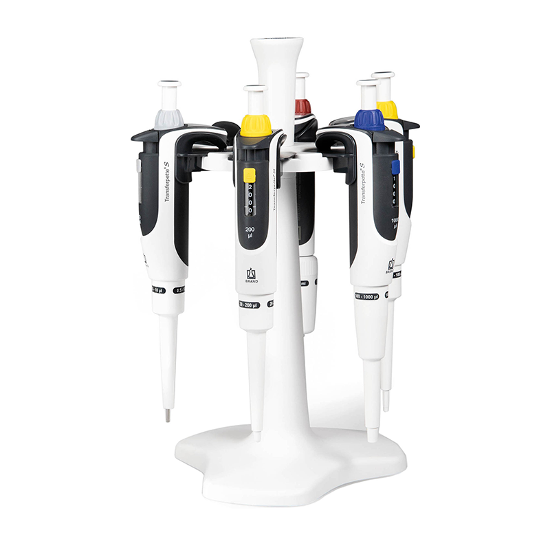 BRAND PIPETTE PACKAGE 1 Transferpette® S Ayarlanabilir Otomatik Pipet Seti 0,1-2,5 µL, 0,5-10 µL, 2-20 ul, 20-200 µL, 100-1000 µL, 6'lı Stand
