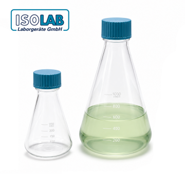 ISOLAB Erlen - PETG - 250 mL - Düz Kapaklı - 12 Adet/Paket