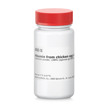 Sigma-Aldrich A5503 Albumin from chicken egg white lyophilized powder, ≥98% (agarose gel electrophoresis) CAS No.: 9006-59-1 50 gr