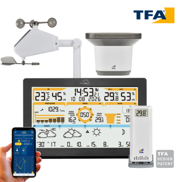 TFA.me ID-05 35.8106 Wi-Fi Meteoroloji İstasyonu Sıcaklık, Nem, Yağmur Olasılığı/miktarı, Güneşlenme Süresi, UV İndeksi, Rüzgar Hızı/Yönü