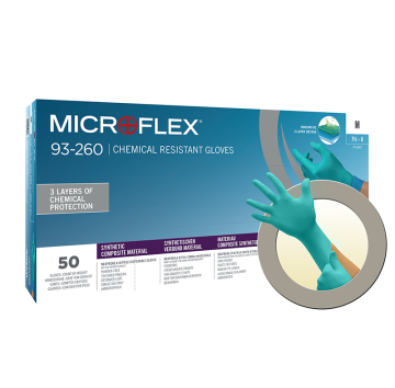 Ansell MICROFLEX® 93-260 Kimyasallara Karşı Yüksek Dirençli Nitril-Neopren Laboratuvar Eldiveni Extra Small (5.5 - 6) 50 Adet/Kutu