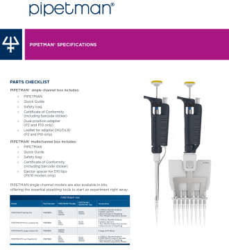 GILSON PIPETMAN G P1000G 100-1000 µL Ayarlanabilir Otomatik Pipet Metal Ejektörlü