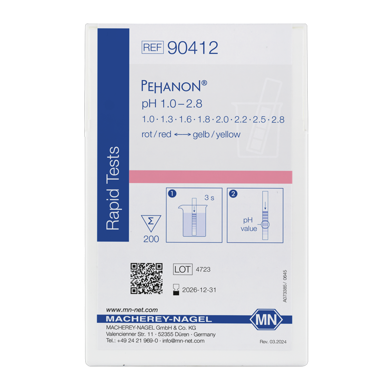 Macherey-Nagel 90412 PEHANON®  pH Kağıdı 1.0-2.8 pH  200 Adet/Kutu