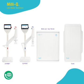 Milli-Q IQ 7010 Ultra Saf ve Saf Su Arıtma Sistemi Musluk Suyundan Ultra Saf Su (Tip 1) ve Saf Su (Tip 2)  10 L/saat