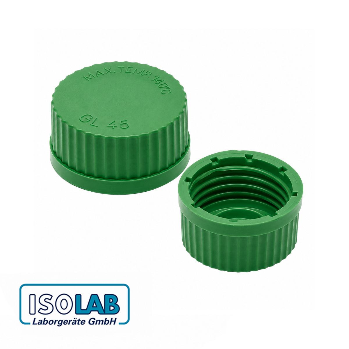 ISOLAB Polipropilen Yeşil Vidalı Kapak - GL 45 - 10 Adet/Paket